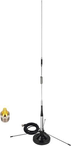 Dual Band VHF UHF Mobile Antenna 136-174MHz 400-470MHz (70cm & 2 Meter) Magnetic Mount Antenna with Ground Planes, 16ft Cable & PL259 Connector for Ham Radio, GMRS, Car RV Truck SUV Vehicle in Kuwait