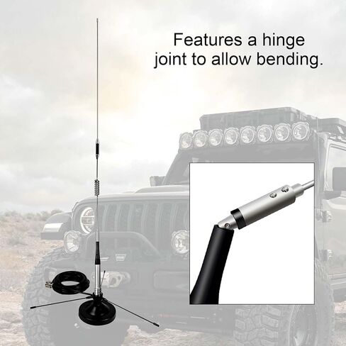 Dual Band VHF UHF Mobile Antenna 136-174MHz 400-470MHz (70cm & 2 Meter) Magnetic Mount Antenna with Ground Planes, 16ft Cable & PL259 Connector for Ham Radio, GMRS, Car RV Truck SUV Vehicle in Kuwait