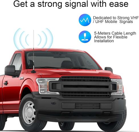 Dual Band VHF UHF Mobile Antenna 136-174MHz 400-470MHz (70cm & 2 Meter) Magnetic Mount Antenna with Ground Planes, 16ft Cable & PL259 Connector for Ham Radio, GMRS, Car RV Truck SUV Vehicle in Kuwait