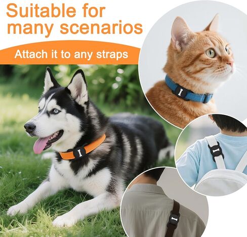 4 Pack Case for Airtag Dog Collar Holder, Soft Silicone Anti-Lost Protective Case Compatible with Apple Airtag, for Pet Dog Collars Holder Accessories (Black+White+Navy Blue+Red) in Saudi Arabia