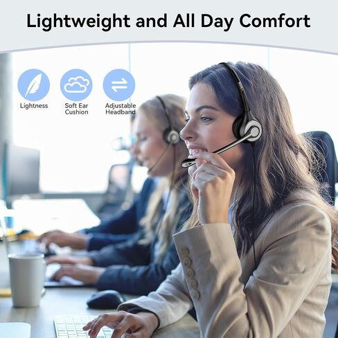 Wantek Phone Headset with Microphone Noise Cancelling, Telephone Headsets 2.5mm Jack Work for Panasonic AT&T ML17929 Vtech RCA Cisco Uniden Polycom Grandstream Home Office Cordless Phones(F602J25P) in Saudi Arabia