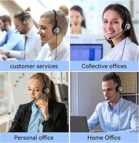 Wantek Phone Headset with Microphone Noise Cancelling, Telephone Headsets 2.5mm Jack Work for Panasonic AT&T ML17929 Vtech RCA Cisco Uniden Polycom Grandstream Home Office Cordless Phones(F602J25P) in Saudi Arabia