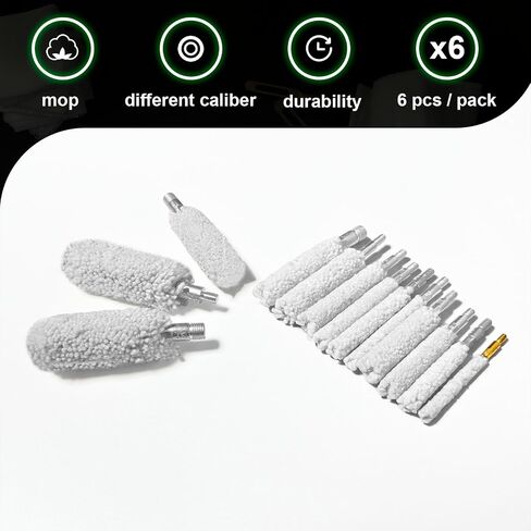 20GA Shotgun Cleaning Kit 6PCS Mop Gun Cleaning Brushes Rifle Bore Cleaner for 20GA Pistol Bore Brush Handgun Chamber Maintenance Gun Tool Kit Accessories in Kuwait