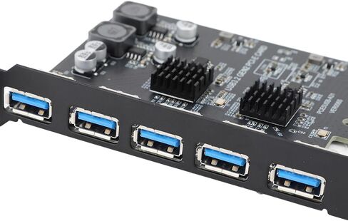 USB 3.2 Gen 2 PCIe Expansion Card, 10Gbps 5 Ports Type A PCIe 4X Adapter Card, PCI Express Expansion Card for ASM3142 Main Control Chip, for 7 10 11 for Linux in Saudi Arabia