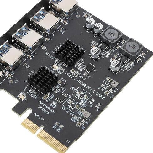 USB 3.2 Gen 2 PCIe Expansion Card, 10Gbps 5 Ports Type A PCIe 4X Adapter Card, PCI Express Expansion Card for ASM3142 Main Control Chip, for 7 10 11 for Linux in Saudi Arabia