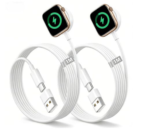 ELUTENG Watch Charger for Apple Watch 2 Pack Magnetic Charging Cable for iWatch with USB Adapter USB C Portable Charging Cable 3ft Compatible with App in Kuwait