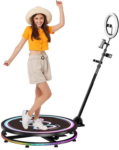 360 Photo Booth Machine with Software APP Remote Control for Parties People to Stand on Free Customize Logo - JIYANG Auto Slow Motion Rotating (45.3) in Kuwait