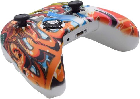 Hikfly Silicone Gel Cover Skin Protector Kits Compatible with Xbox One/Xbox One S/Xbox One X Controller Video Games(1 x Gel Cover with 8 x Thumb Grip Caps)(White Octopus) in Kuwait