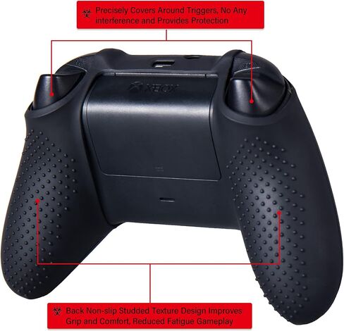 YoRHa Silicone Rubber Back Dots Carving Customizing Skin Cover for Xbox Series X/S Controller x 1(BH Green) with Pro Thumb Grips x 10 in Kuwait