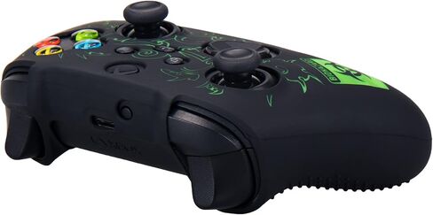 YoRHa Silicone Rubber Back Dots Carving Customizing Skin Cover for Xbox Series X/S Controller x 1(BH Green) with Pro Thumb Grips x 10 in Kuwait
