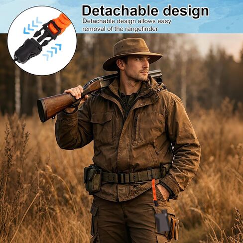 Rangefinder Tether, 8-40cm/3.15-15.75in High-Density Polyester Retractable Rangefinder Lanyard Suitable for Hunting Fishing Camping Accessory in Saudi Arabia