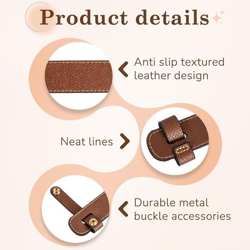 Strap Connector Compatible with Longchamp, Shoulder Strap Pad Brown in Kuwait