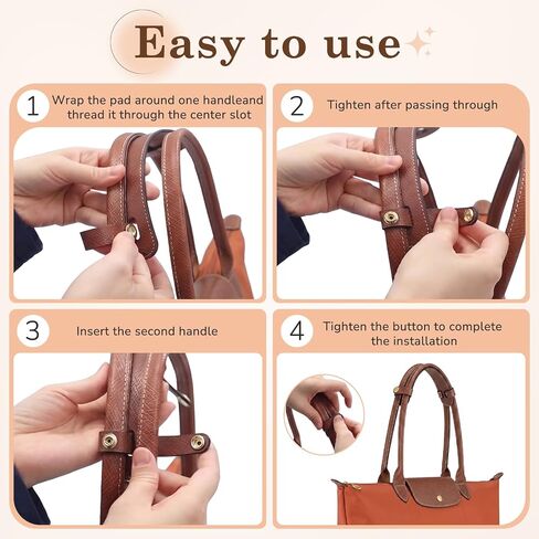 Strap Connector Compatible with Longchamp, Shoulder Strap Pad Brown in Kuwait