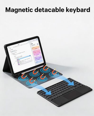 for iPad A16 11th/10th Generation Case with Keyboard, Folio Cover in Kuwait