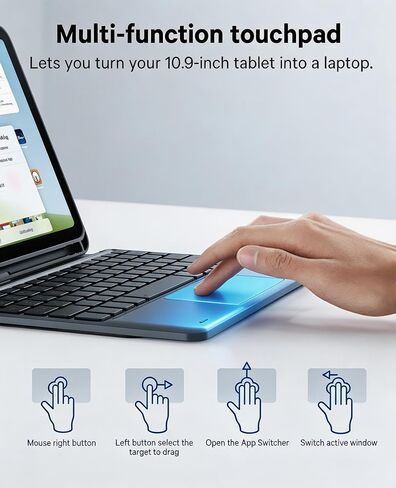 for iPad A16 11th/10th Generation Case with Keyboard, Folio Cover in Kuwait