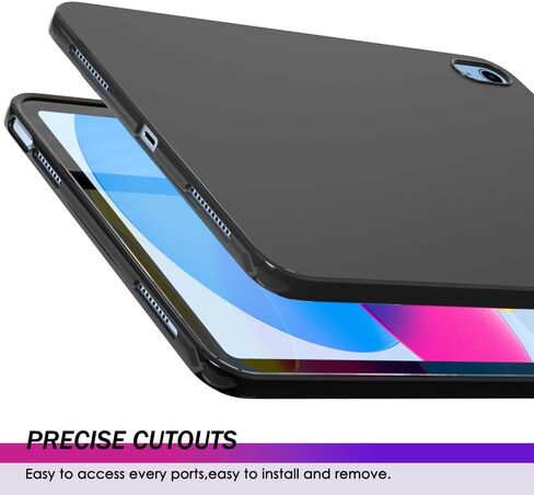 Puxicu Case for iPad (A16) 11th 11'' 2025/10th Generation 10.9'' 2022, Slim Design Matte TPU Rubber Soft Skin Silicone Protective Cover for iPad 10th/11th - Black in Kuwait