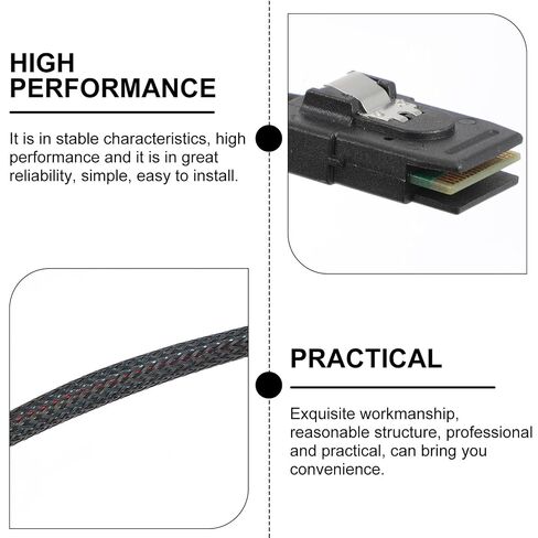Alipis Mini SAS Mini SAS Cable 0.5m Sff-8087 to Sff-8087 12g High-Speed Internal Server Cord for Data Storage Systems and Control Cards in Saudi Arabia