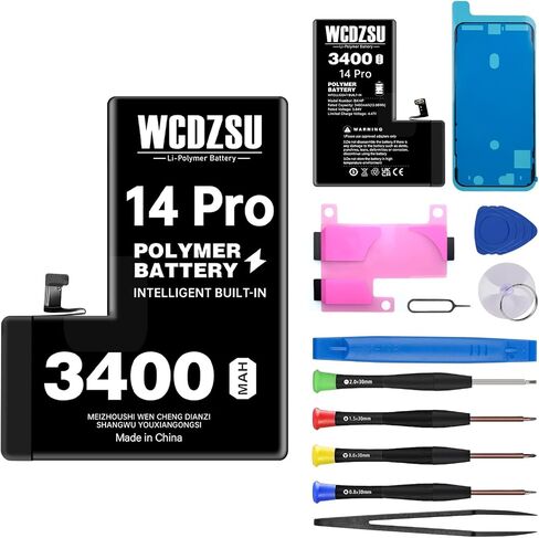 Battery Replacement for iPhone 14 Pro 3400mAh No Pop-up Unknown Part Warning 0 Cycle High Capacity for iPhone 14 Pro with Full Tool Kit Model A2650 A2889 A2890 A2891 A2892 in Kuwait