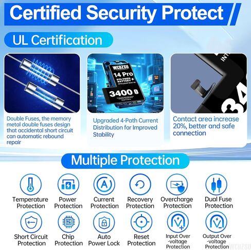 Battery Replacement for iPhone 14 Pro 3400mAh No Pop-up Unknown Part Warning 0 Cycle High Capacity for iPhone 14 Pro with Full Tool Kit Model A2650 A2889 A2890 A2891 A2892 in Kuwait