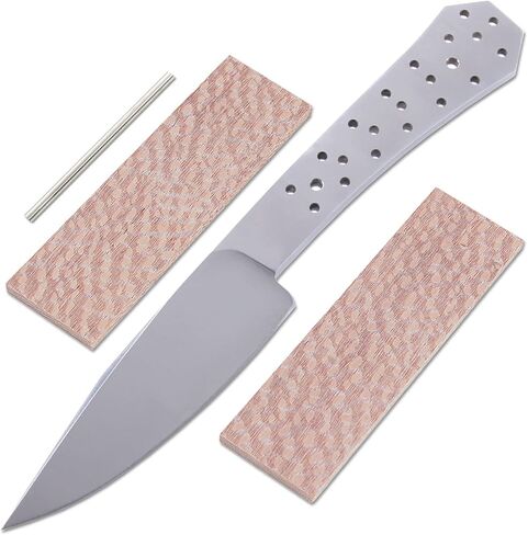 Knife Making Kit - Blue Duck - DIY Master Series Fixed Blade - (Blade Blank & Pinstock w/Mahogany Handle Scales) - (Gift Boxed) - (James R. Cook, MS - USA Design) - (by KnifeKits) in Kuwait