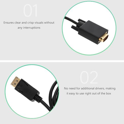 Vga Adapter Cable 1.8m Black for Monitor Projector in Kuwait