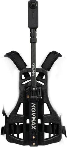Movmax Third-Person Backpack Camera Mount Kit with Carbon Fiber Rod | 16"-40" Telescopic, for Insta360 X5/X4/X3/X2 DJI Osmo 360, Aluminum Adjustable Mount, Outdoor Live Streaming, Hiking&Cycling in Kuwait