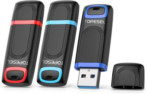 TOPESEL 128GB USB 3.0 Flash Drive 3 Pack,up to 90MB/s Reading,30MB/s Write in Kuwait