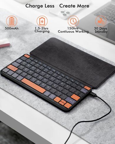 Universal Keyboard Plus Detachable, Dual Bluetooth Portable Keypad with Removable Stand & 7-Color Backlit, Wireless Travel Keyboard for iPad/Z Fold/Galaxy Tabs/Phones, Keypad for iOS/Android/Windows in Saudi Arabia