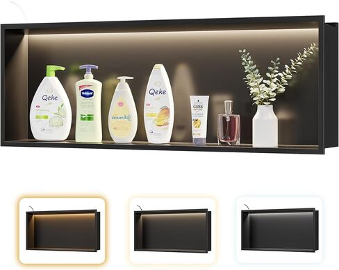 Qeke 24" X 12" Stainless Steel Shower Niche w/ 3 CCT Dimmable Light in Kuwait
