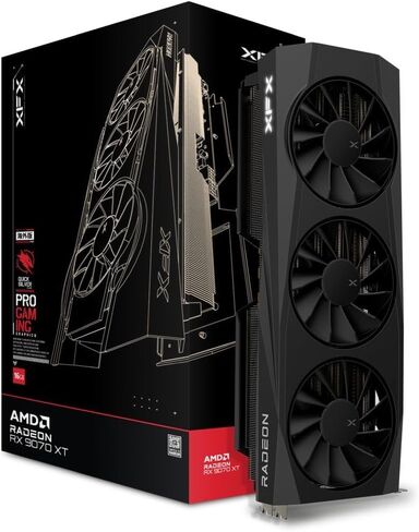 XFX Quicksilver AMD Radeon RX 9070 XT Gaming Edition with 16GB GDDR6 HDMI 3xDP, AMD RDNA 4 RX-97TQICKB9 in Kuwait