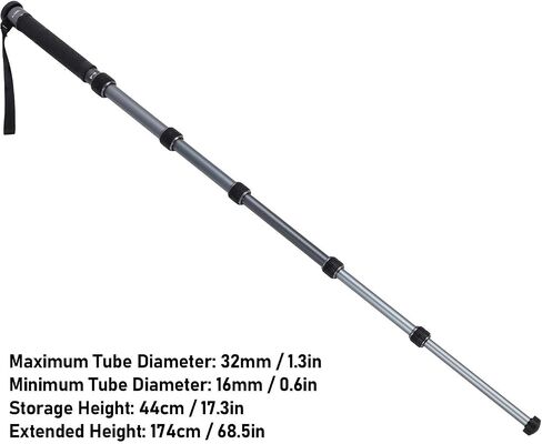 6 Sections Up to 68.5 Inch Lightweight Aluminum Extendable Camera Monopod Portable Monopod for Travel, Sports, Wildlife Photography in Kuwait