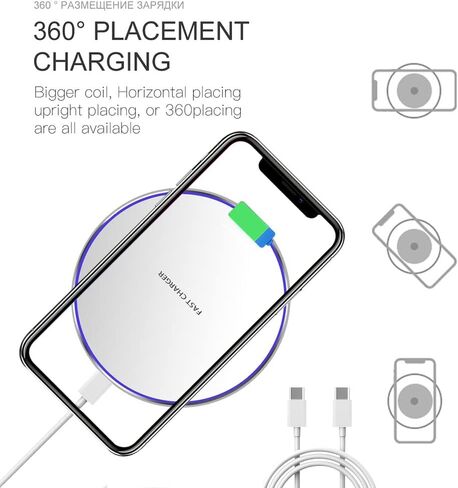 20W Fast Wireless Charger Pad,USB-C Wireless Phone Charging Station in Kuwait