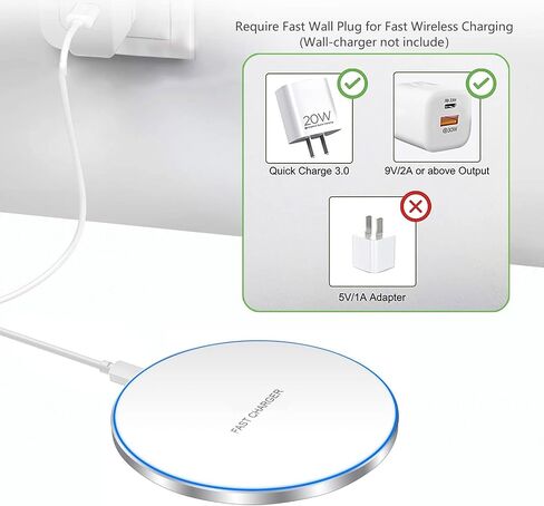 20W Fast Wireless Charger Pad,USB-C Wireless Phone Charging Station in Kuwait