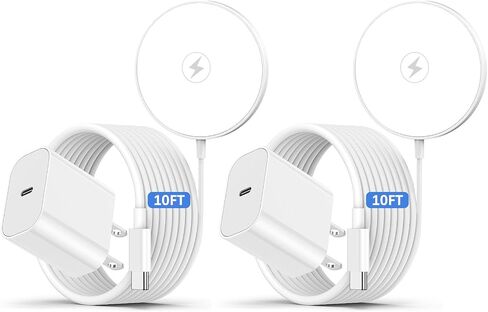 [Apple MFi Certified] Magnetic Wireless Charger for iPhone,2Pack 10FT Mag-Safe Fast Wireless Charging Pad 15W&USB C Charger Block for Apple iPhone 17 Pro Max/17 Pro/16 Pro Max/15 Plus,AirPods Pro 3/2 in Saudi Arabia