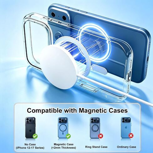 [Apple MFi Certified] Magnetic Wireless Charger for iPhone,2Pack 10FT Mag-Safe Fast Wireless Charging Pad 15W&USB C Charger Block for Apple iPhone 17 Pro Max/17 Pro/16 Pro Max/15 Plus,AirPods Pro 3/2 in Saudi Arabia