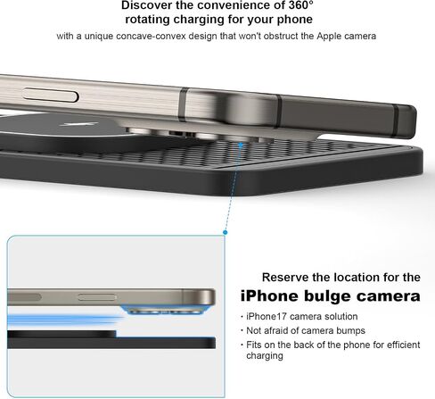 POLMXS 25W Magnetic Wireless Charger Car Charging Pad Fast Wireless Phone Charger Mat Compatible with iPhone 17/16(25W)/15/14/13/12(7.5W) (P21MAG) in Saudi Arabia