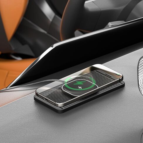 POLMXS 25W Magnetic Wireless Charger Car Charging Pad Fast Wireless Phone Charger Mat Compatible with iPhone 17/16(25W)/15/14/13/12(7.5W) (P21MAG) in Saudi Arabia