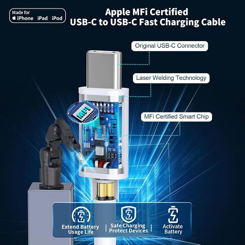 Apple MFi Certified iPhone 17 16 Charger Cable, 3Pack 6FT 100W USB C Cord in Saudi Arabia