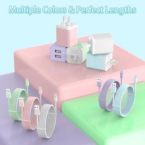 5Pack iPhone Charger Dual Port USB Wall Charger with 6FT Lightning Cable in Saudi Arabia