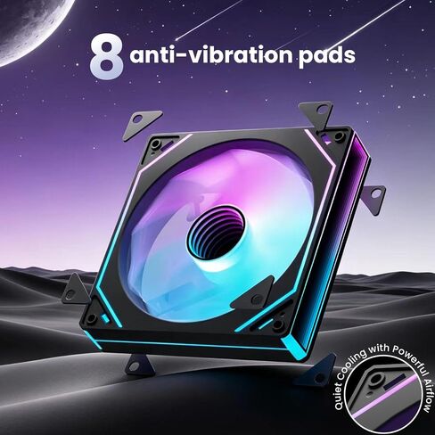 3 Pack 140mm RGB PWM case Fan with Mini Controller,Silent,Forward in Saudi Arabia