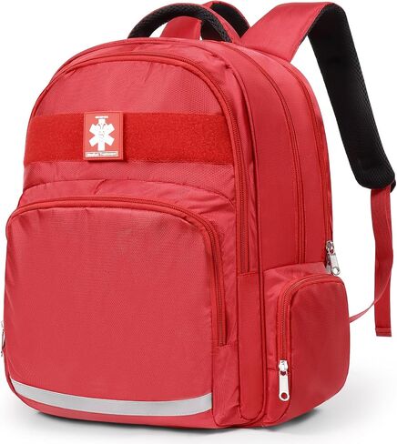 Gatycallaty First Aid Backpack Emt First Responder Bag Empty Ems Emergency Home Health Hiking Trauma Travel Camping (Red) in Saudi Arabia