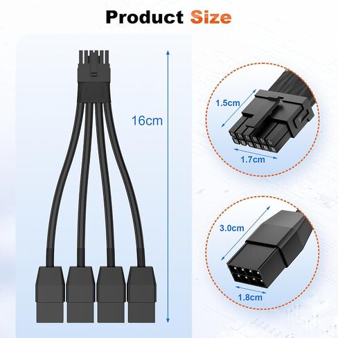 12vhpwr Cable, 600W 16 Pin Male to 4x8 Pin Female GPU Cable by ALYYDBG in Kuwait