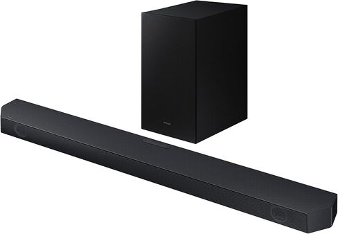 SAMSUNG HW-Q60C 3.1ch Soundbar w/Dolby Audio, Q-Symphony, Adaptive Sound Lite, HDMI eARC, Game Mode, Bluetooth, Tap Sound, Wireless Surround Sound Compatible, Black in Kuwait