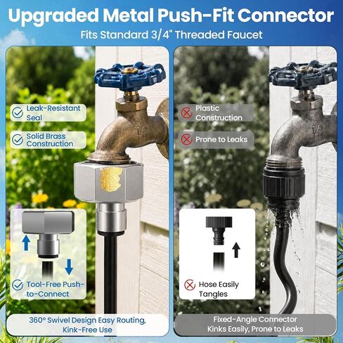 MIXC 8-Nozzles Standing Misters for Outside Patio, 2.6-5.3FT Adjustable Outdoor Misting Cooling System with 36FT Leak-Resistant Water Tubing, Portable Mister for Patio, Backyard & Pool in Kuwait