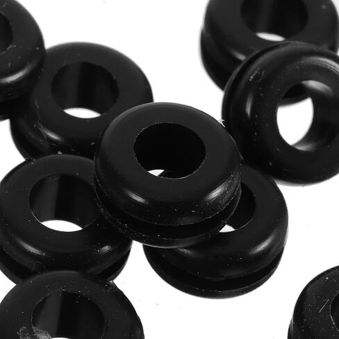 50pcs Silicone Cable Grommet Protector Dual-Sided Design, High Temperature Resistant Wire Protector Ring for Automotive and Irrigation System, Easy Installation Black Silicone in Kuwait