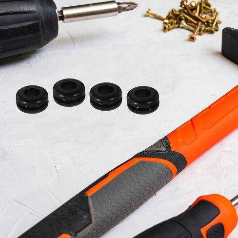 50pcs Silicone Cable Grommet Protector Dual-Sided Design, High Temperature Resistant Wire Protector Ring for Automotive and Irrigation System, Easy Installation Black Silicone in Kuwait