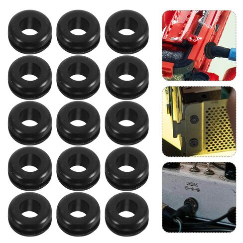 50pcs Silicone Cable Grommet Protector Dual-Sided Design, High Temperature Resistant Wire Protector Ring for Automotive and Irrigation System, Easy Installation Black Silicone in Kuwait