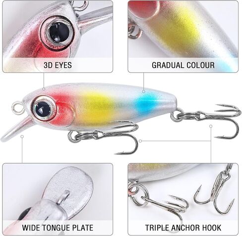 10Pcs Minnow Fishing Lure Square Bill Crankbait in Kuwait