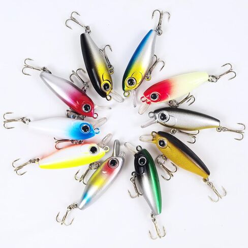 10Pcs Minnow Fishing Lure Square Bill Crankbait in Kuwait