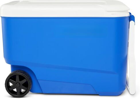 38 Quart Rolling Cooler with Wheels, Hard Sided Ice Chest, Holds 53 Cans in Kuwait
